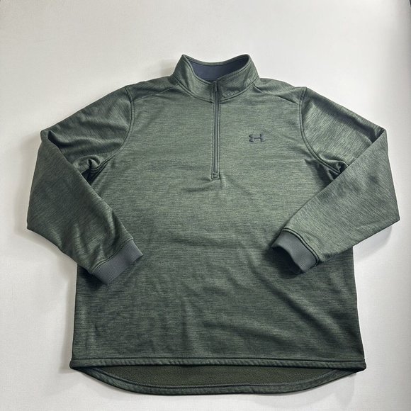 Under Armour Performance Fleece Half-Zip Pullover Top Size 2XL Coldgear‎ Green - Picture 1 of 9